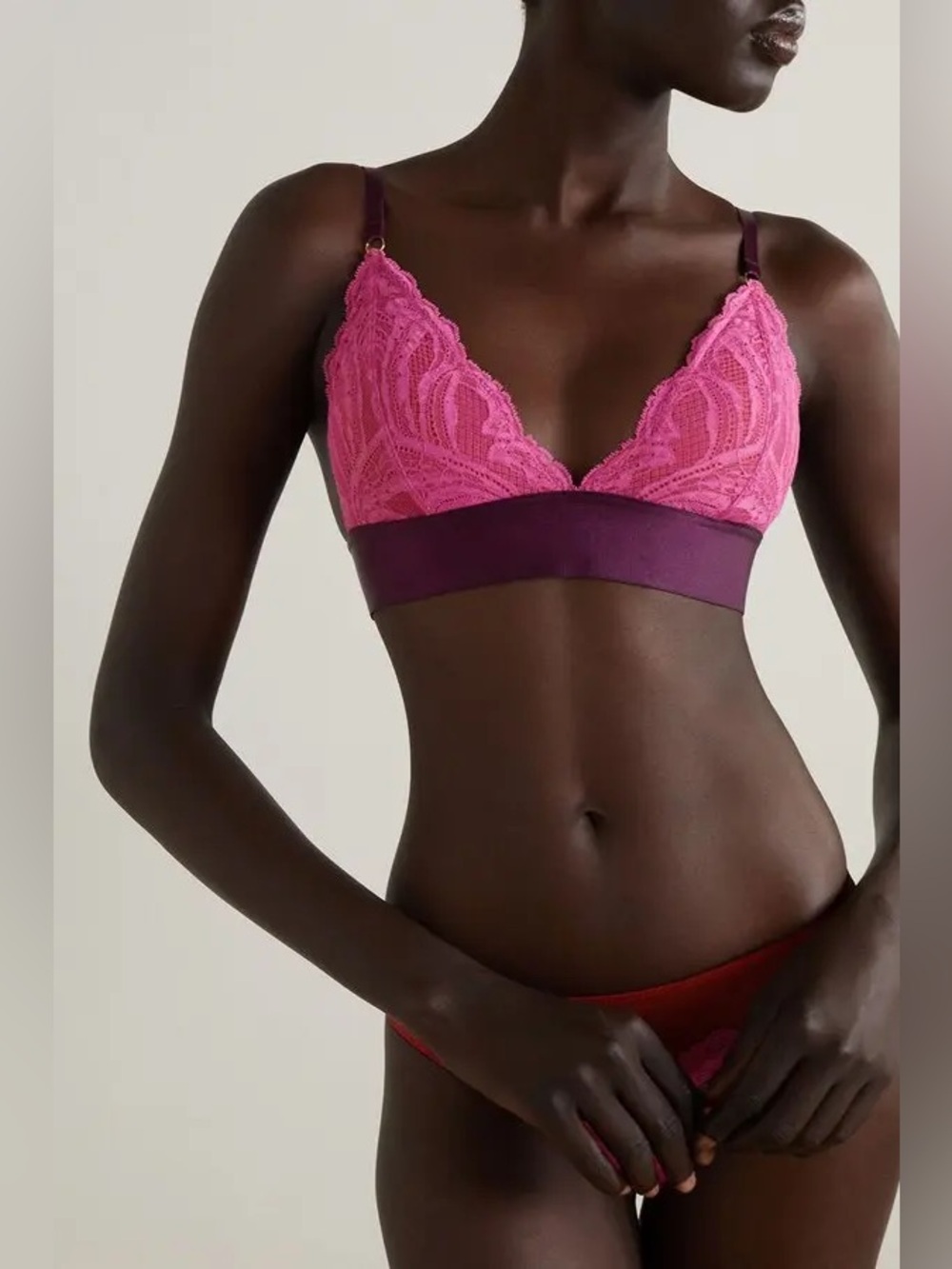 Dora Larsen Tulasi Lace Triangle Bra Size 8